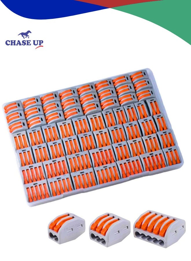 تشيس اب 60 قطعة من موصلات الأسلاك الرافعة، موصل كهربائي موصل سلكي مضغوط للتوصيل السريع (30*PCT-212، 20*PCT-213، 10*PCT-215) - Image 1