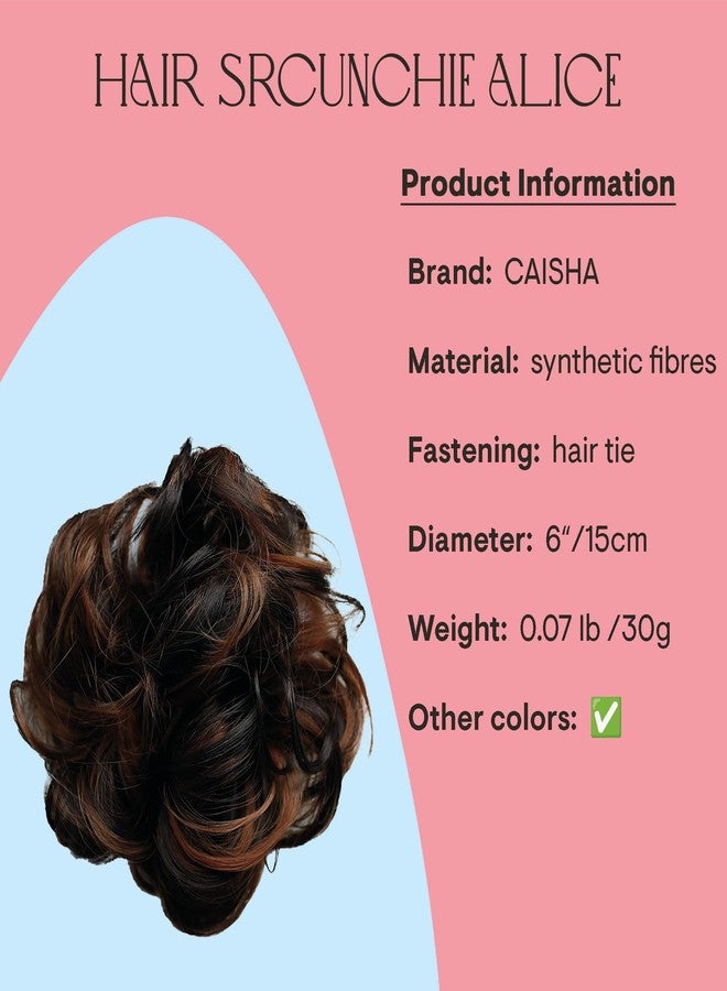 CAISHA Messy Scrunchie Bun Voluminous Wavy Hairpiece Heat-resistant Synthetic Fibres Brown Mix G39A - Image 2