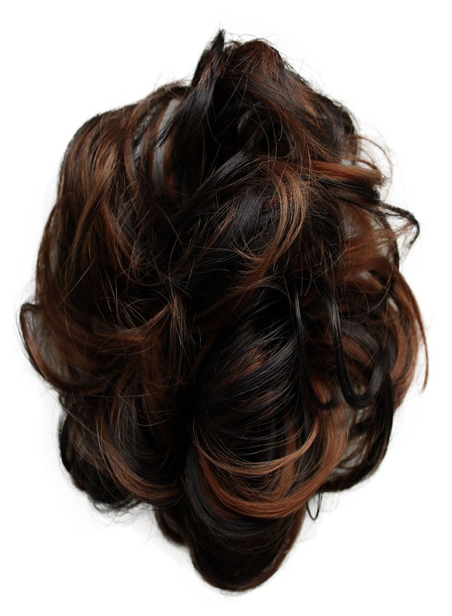 CAISHA Messy Scrunchie Bun Voluminous Wavy Hairpiece Heat-resistant Synthetic Fibres Brown Mix G39A - Image 1