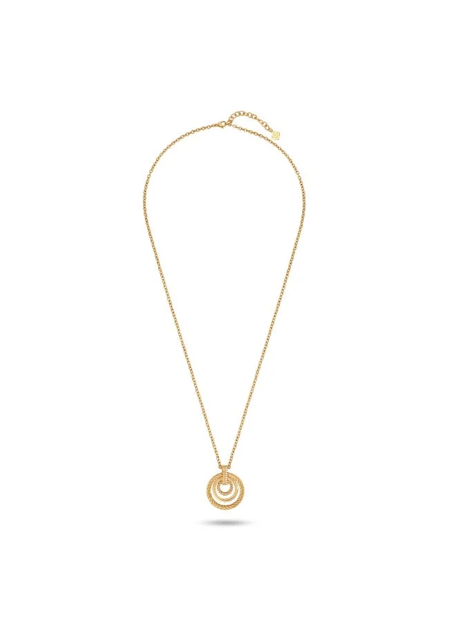 غاي لاروش Eleonore Big Gold-Plated Twisted Wire Necklace for women with Logo and Crystals