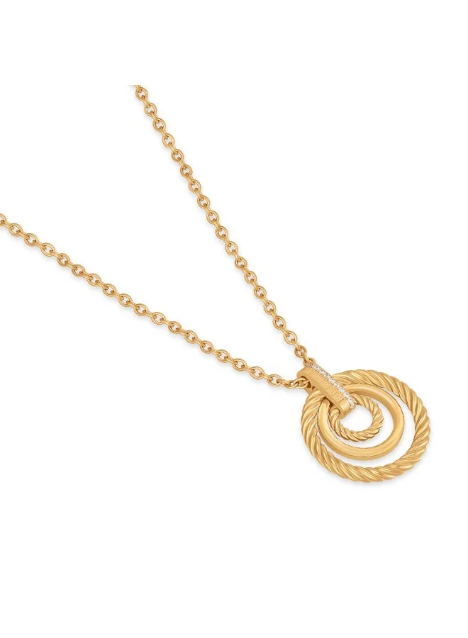 غاي لاروش Eleonore Big Gold-Plated Twisted Wire Necklace for women with Logo and Crystals
