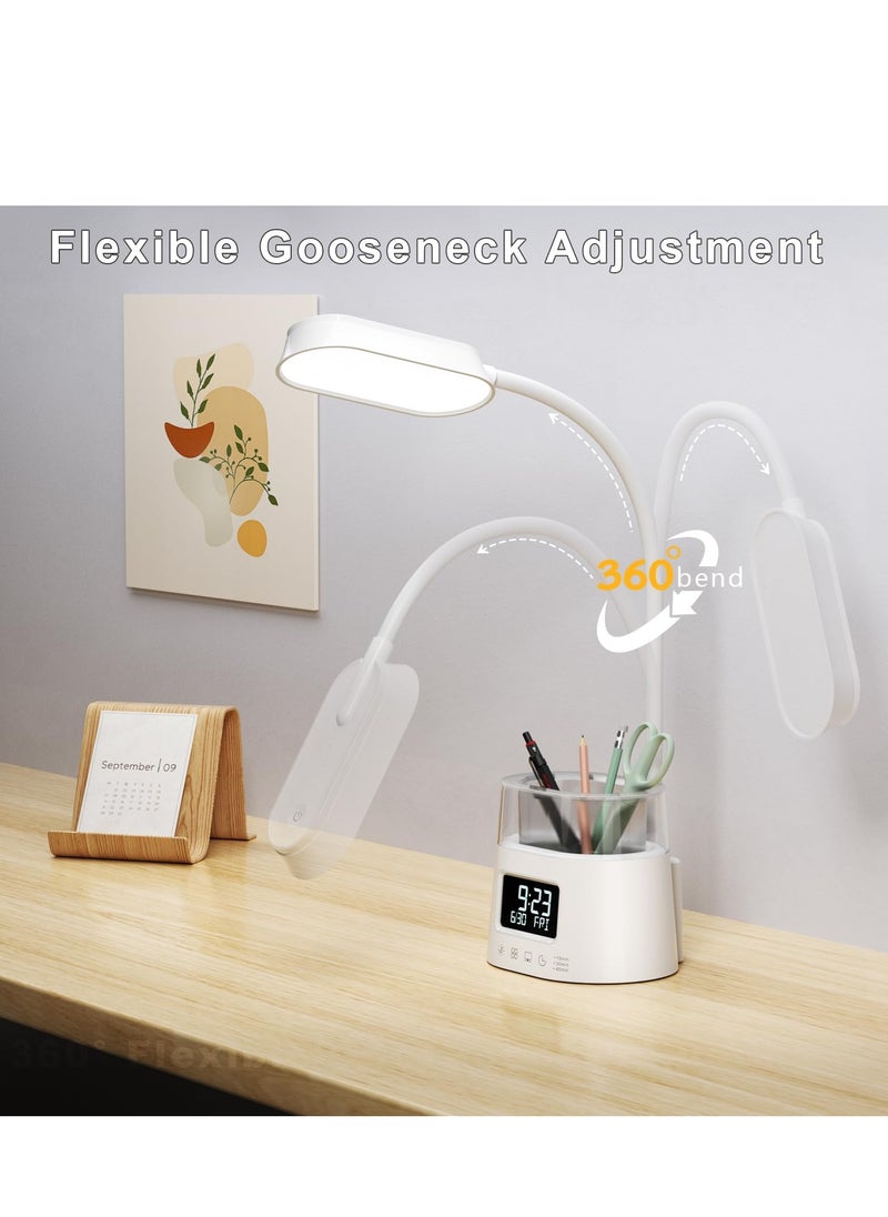 SYOSI - LED Desk Lamp with Pen Holder, RGB Desk Lamp for Kids, Desk Lamps for Home Office, Gooseneck Desk Light for Reading, Study Lamp for College Dorm Room - Image 1
