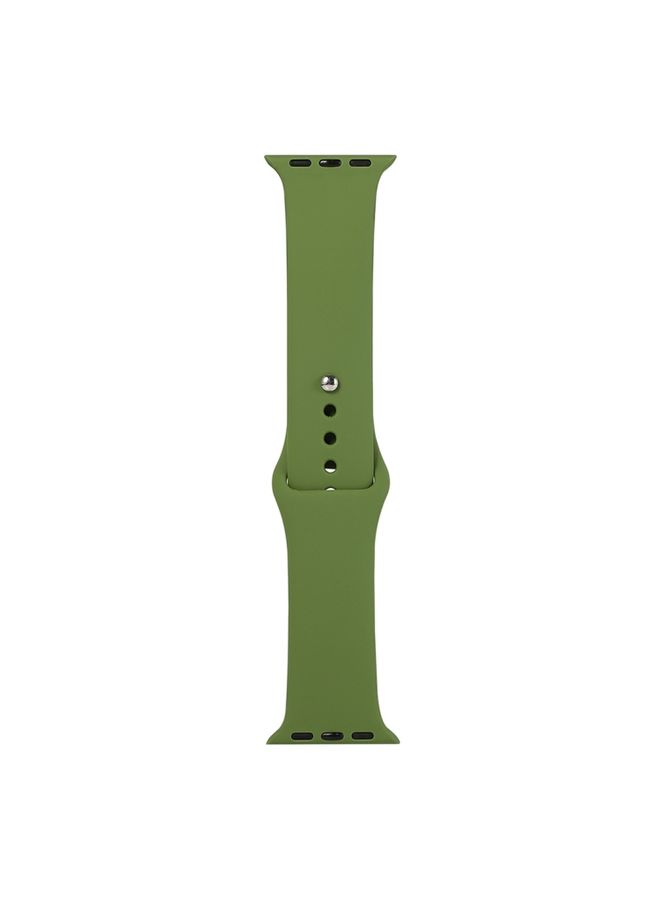 Replacement Strap For Apple Watch Series 9&8&7 41mm / SE 3&SE 2&6&SE&5&4 40mm / 3&2&1 38mm Silicone Watch Band, Short Section Female Pine Forest Green