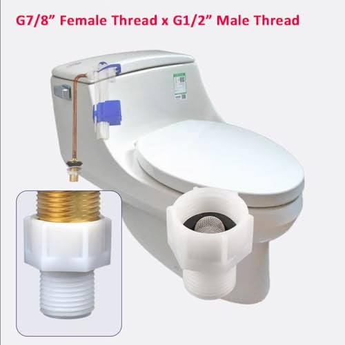 TOOLSTAR Toilet Fill Valve Pipe Adapter, 7/8" Female Thread to 1/2" Male Thread, Bidet Hose Fitting Pipe Adapter Connection (ABS White) - Image 4