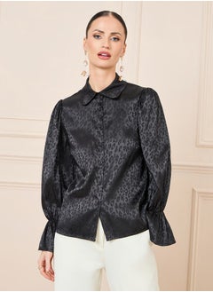 Jacquard Satin Shirt with Bell Sleeve - pzsku/Z56D970830BCD7F26B17BZ/45/_/1707814947/44d5e2c1-c11c-4621-9118-4026d4707cfd