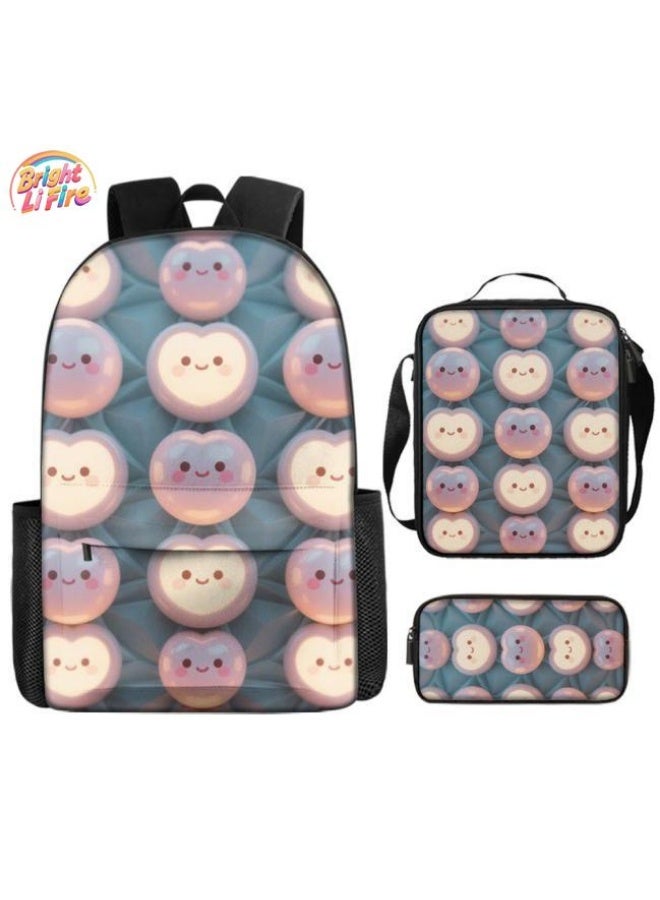 Bright Li Fire Unlock the new fashion of childish fun! Three-piece set of bags, cartoon elements for children and teenagers (students, children, friends' outings, mountain climbing, schooling, etc. can be used) - 3  - Image 1