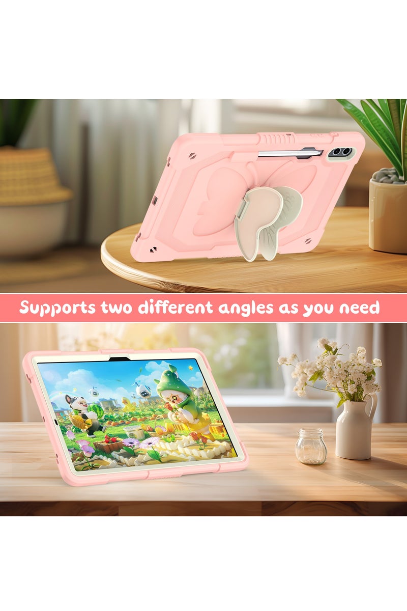For Samsung Tab S10+S9 Plus-S9FE Plus Protective Case with Butterfly Wing Stand, 3D Heavy-Duty Rugged Shockproof Full-Body Protection Tablet Case (Suitable for Children) - Image 5