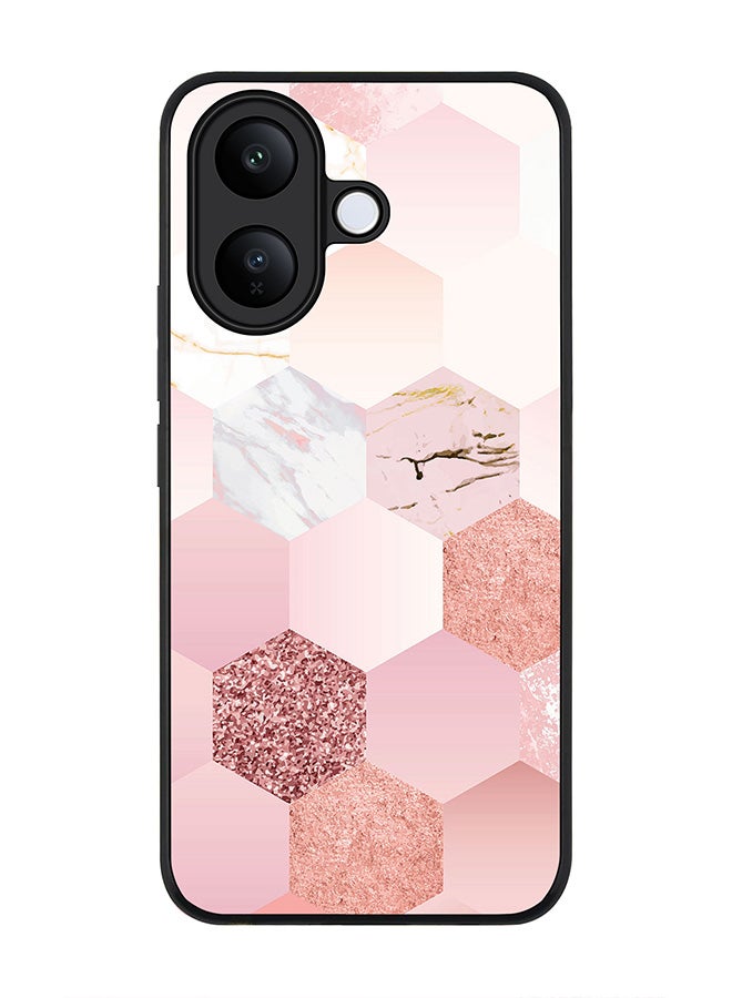 Stylizedd غطاء لجهاز vivo V60 Lite 5G / V60 Lite 4G، حماية كاميرا نحيفة، غطاء هاتف مقاوم للصدمات - مزيج من الوردي الرخامي - Image 1