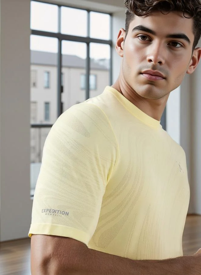 ADOT by Splash Jacquard Crew Neck T-shirt
