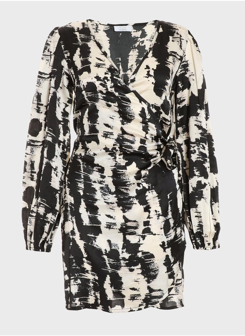 QUIZ Printed Wrap Dress  - Image 3
