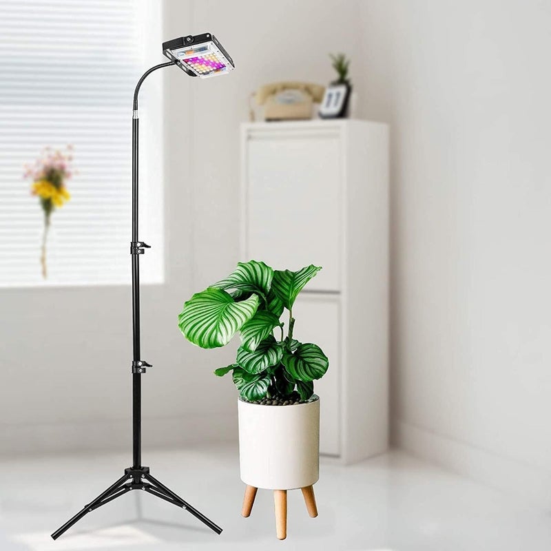 LBW Full Spectrum 150W LED Grow Light with Adjustable Tripod Stand 40-120cm For Indoor Plants Floor Plant Lamp with On/Off Switch White - Image 2