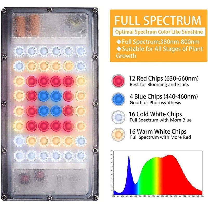 LBW Full Spectrum 150W LED Grow Light with Adjustable Tripod Stand 40-120cm For Indoor Plants Floor Plant Lamp with On/Off Switch White - Image 5