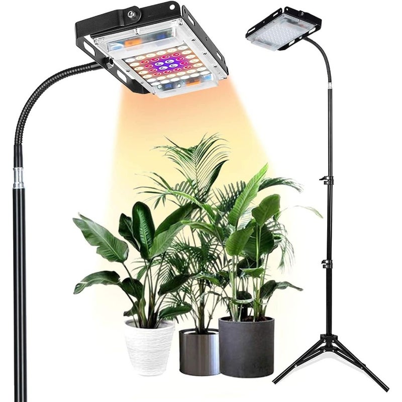 LBW Full Spectrum 150W LED Grow Light with Adjustable Tripod Stand 40-120cm For Indoor Plants Floor Plant Lamp with On/Off Switch White - Image 1