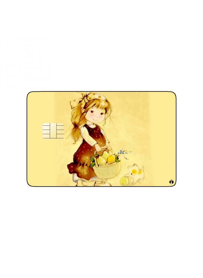 RKN PRINTED BANK CARD STICKER Cute Girl Drawing With Lemons - Image 1