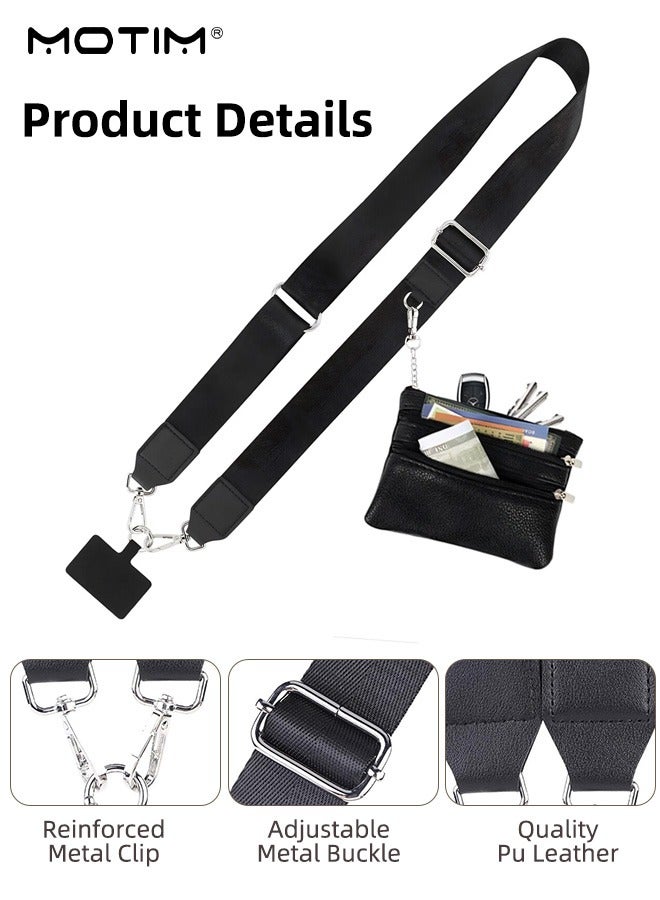موتيم حبل هاتف قابل للتعليق على الكتف، حبل هاتف خلوي قابل للتعديل مع حقيبة محفظة، حلقة تسلق، حزام Clip and Go، حزام هاتف مضاد للسرقة لمعظم الهواتف - Image 5