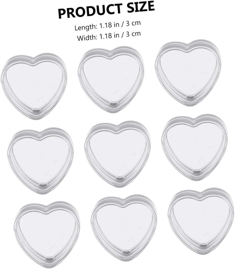 Beaupretty 100pcs 4g Heart Shape Plastic Cosmetic Jars with Lids Refillable Cream Containers for Skincare Samples Travel Storage - Image 2