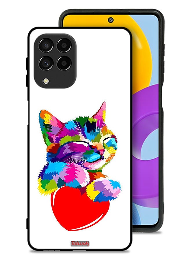 Tolwak Samsung Galaxy M53 Protective Case Cover Colourful Kitten - Image 1