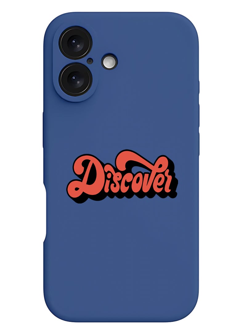 Theodor iPhone 16 Blue Protective Slim Fit Case Liquid Silicone Cover with Full Body Protection Anti-Scratch Shockproof Case For iPhone - Discover-01 - Image 1