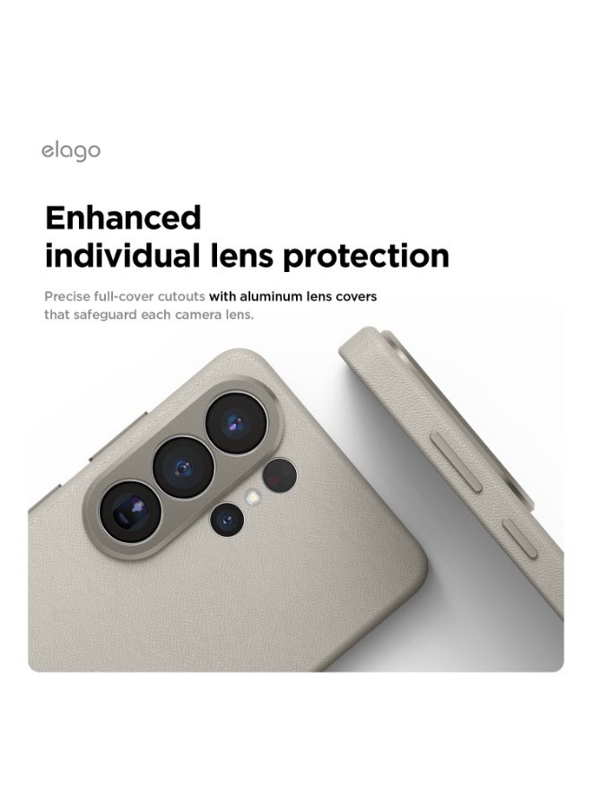 Elago حافظة جلدية مغناطيسية لهاتف سامسونج جالاكسي S26 ULTRA (2026) [متوافقة مع MagSafe] غلاف جلد نباتي مع حماية من 5 طبقات، مقاومة للصدمات - رمادي فاتح - Image 4