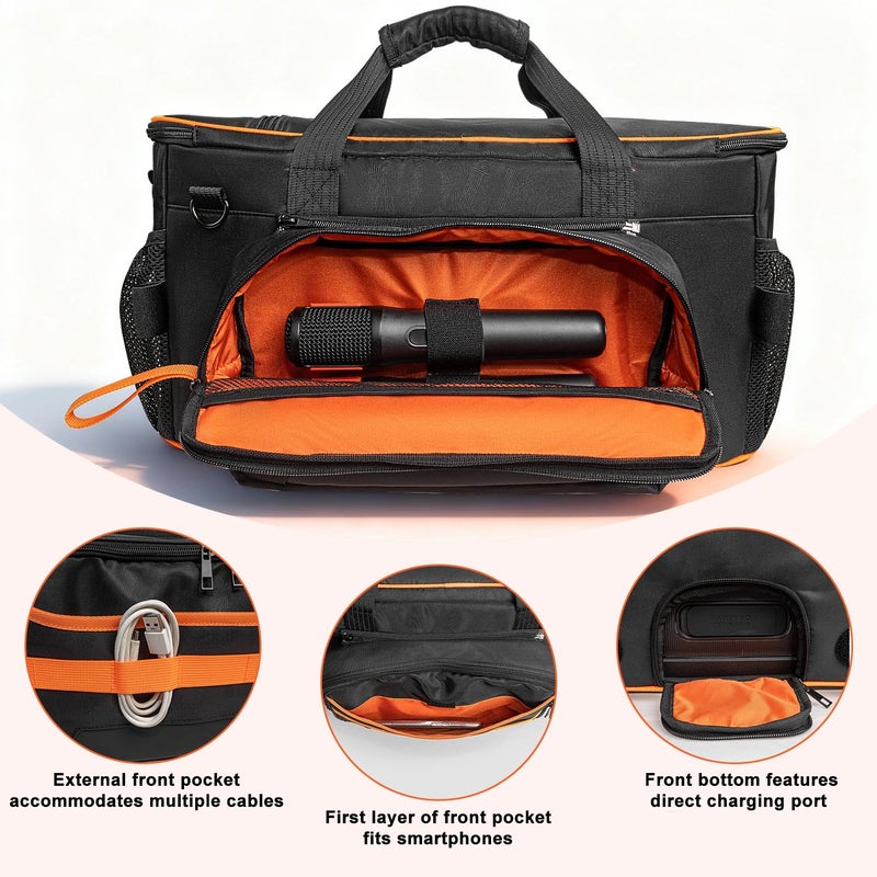 حقيبة تخزين من القماش المنقل للصوت لـ JBL PARTYBOX ON THE GO2 - غلاف واقٍ من الصدمات من EVA (الملحقات فقط) - Image 5