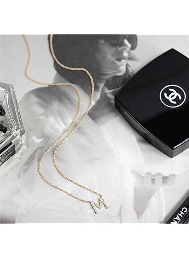 PAVOI 14K White Gold Plated Cubic Zirconia Initial Necklace | Letter Dainty Necklaces for Women - Image 5