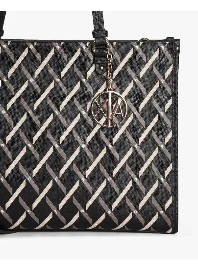 Armani Exchange All-Over Logo Print Tote Bag - Image 4