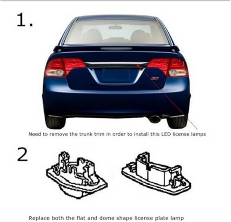 Wivplex Xenon White License Plate Light for Civic, Accord, Odyssey - Image 2
