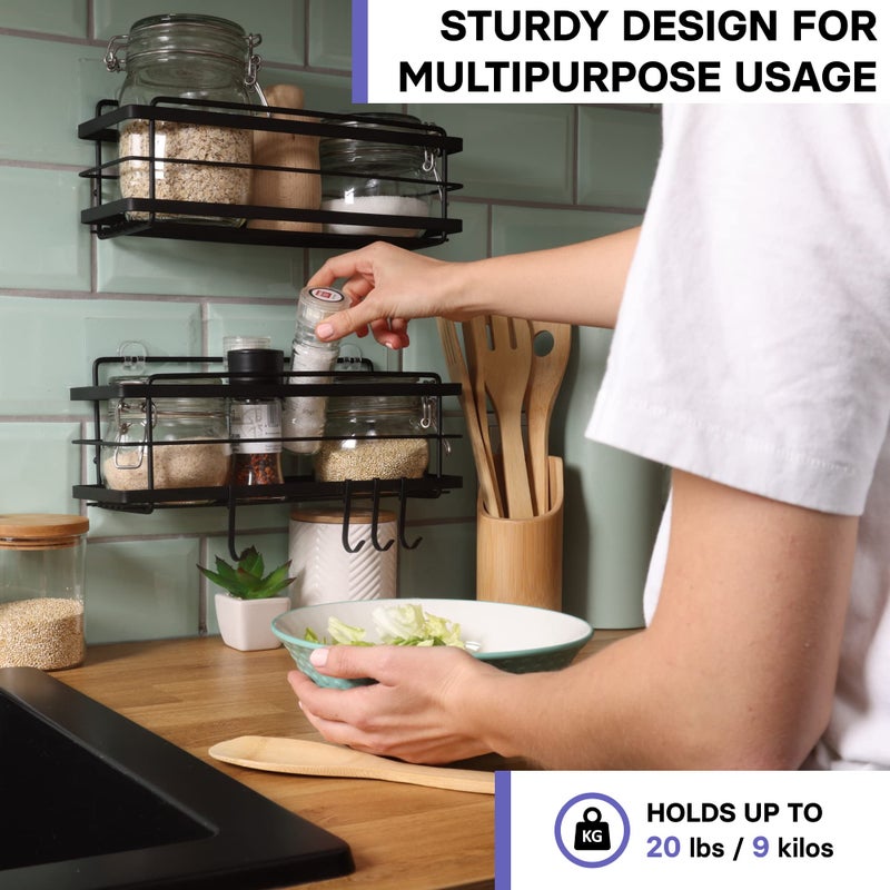 KINCMAX Premium Shower Caddy, 2-Pack Adhesive Shower Organizer, No Drill Bathroom Shelves, Rustproof Stainless Steel Shower Shelves for Inside Shower, Shampoo Holder, Shower Storage Rack, Matte Black - Image 4