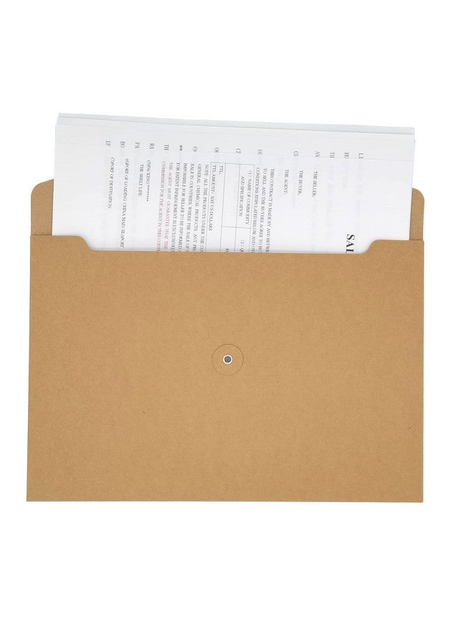 Funny live 10 Pcs A4 Kraft String Envelope File Folders Organizer For Projects | Contracts | Bills | Meeting Documents Pockets Office Supplies (Horizontal Version A4) - Image 2