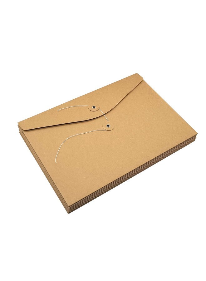 Funny live 10 Pcs A4 Kraft String Envelope File Folders Organizer For Projects | Contracts | Bills | Meeting Documents Pockets Office Supplies (Horizontal Version A4) - Image 3