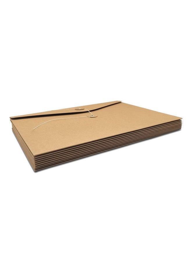 Funny live 10 Pcs A4 Kraft String Envelope File Folders Organizer For Projects | Contracts | Bills | Meeting Documents Pockets Office Supplies (Horizontal Version A4) - Image 4
