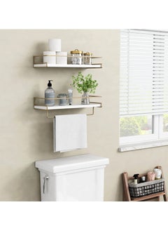 Anmi Floating Bathroom Shelves Wall Mounted,Modern Bathroom Organizer for Wall Decor Storage, Set of 2  - Image 4