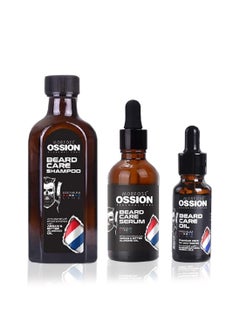 MORFOSE Premium Barber Line Beard Care Essence Shampoo Kit Includes 1 pc Shampoo 100ml and 2 pcs Serum 50ml+20ml, Softening Shampoo to Promote Healthy Hair Growth and Relieve Itching for Men's Use Set  - Image 1