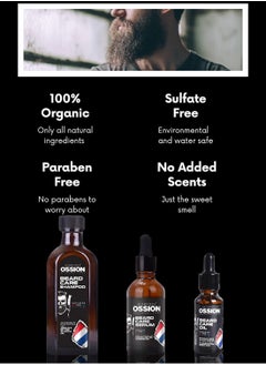 MORFOSE Premium Barber Line Beard Care Essence Shampoo Kit Includes 1 pc Shampoo 100ml and 2 pcs Serum 50ml+20ml, Softening Shampoo to Promote Healthy Hair Growth and Relieve Itching for Men's Use Set  - Image 5