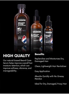MORFOSE Premium Barber Line Beard Care Essence Shampoo Kit Includes 1 pc Shampoo 100ml and 2 pcs Serum 50ml+20ml, Softening Shampoo to Promote Healthy Hair Growth and Relieve Itching for Men's Use Set  - Image 4