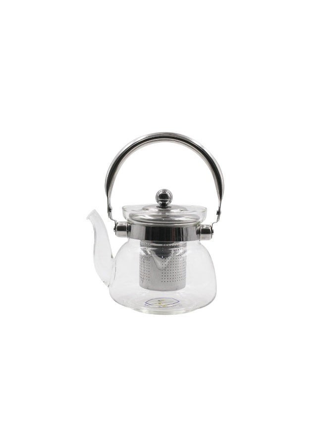 Tradeo 2200ml Glass Teapot with Stainless Steel Infuser, Heat-Resistant Borosilicate Glass Stovetop Kettle - Image 2