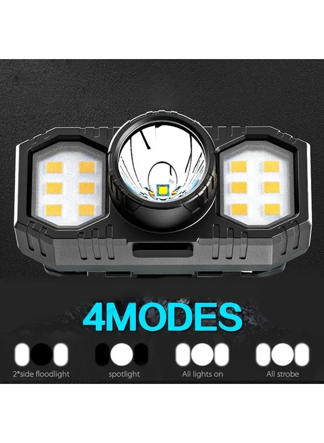 مصباح أمامي LED قابل لإعادة الشحن عبر USB، قابل لتعديل السطوع، ضوء طوارئ ساطع، زاوية قابلة للتعديل - Image 5