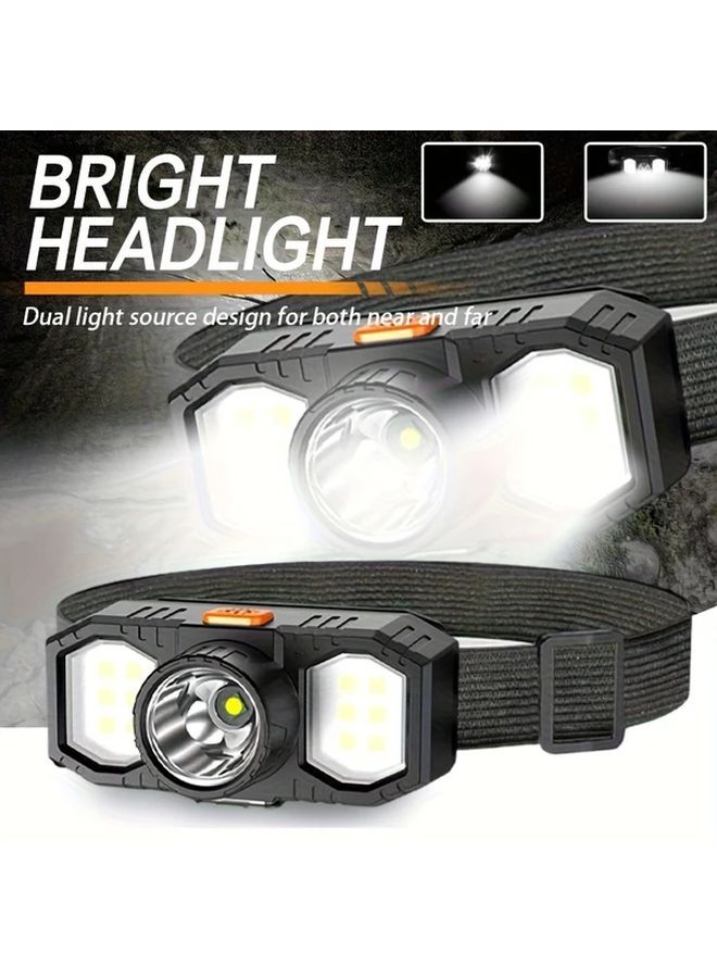 مصباح أمامي LED قابل لإعادة الشحن عبر USB، قابل لتعديل السطوع، ضوء طوارئ ساطع، زاوية قابلة للتعديل - Image 3