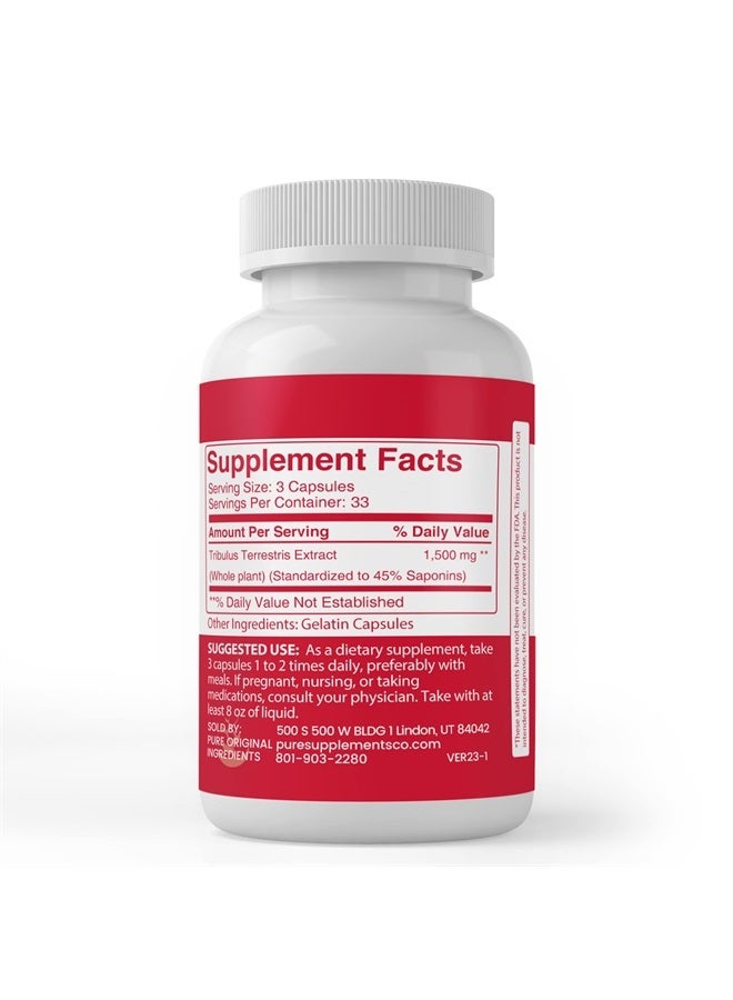 PURE ORIGINAL INGREDIENTS Tribulus Terrestris (100 Capsules) Always Pure, No Additives Or Fillers, Lab Verified - Image 3