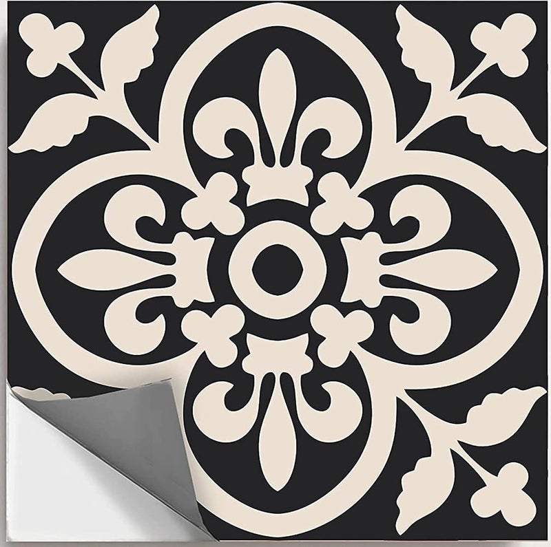 WALLTON - Moroccan - 1A Tile Stickers for Kitchen Backsplash Bathroom Floor Wood Glass Stick Home Décor Furniture (Multicolour, 4x4 Inch 36 pic), Pack of 1 - Image 1