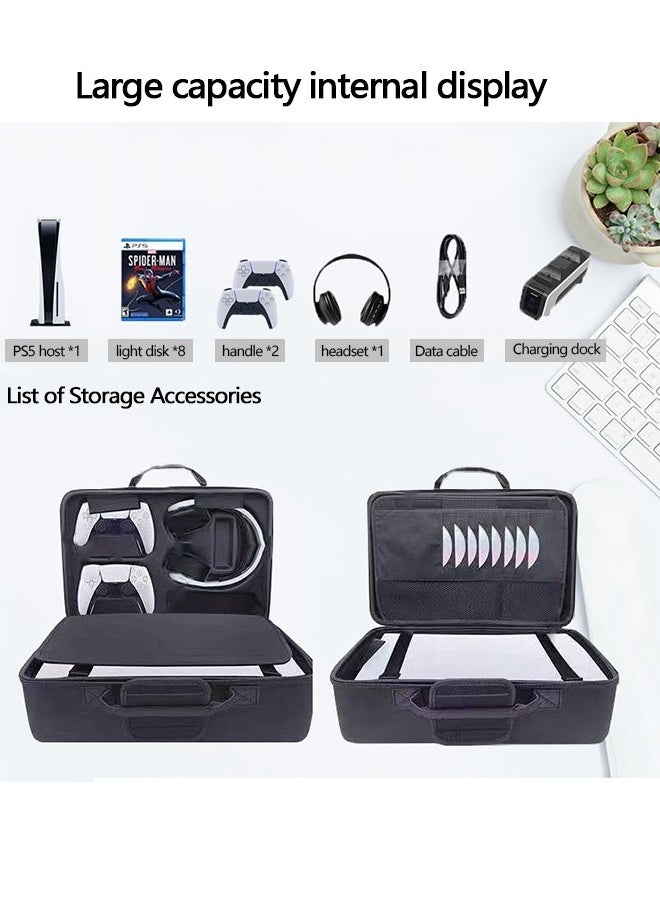 Yolu Hard Shell Carry Case Travel Bag for PS5, Shockproof Protective Storage Bag for PS5 Disk Digital Edition, Headset, Base and Game Accessories  - Image 2