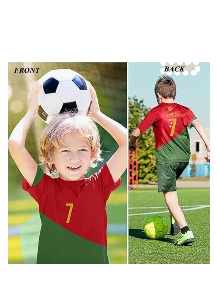 Children's soccer jersey set Contains 1 jersey, 1 pair of shorts and 1 pair of socks, making it the perfect gift for children and soccer fans.  - Image 2