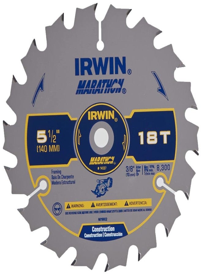 IRWIN Tools MARATHON Carbide Cordless Circular Saw Blade, 5 1/2-Inch, 18T, .063-inch Kerf (14027) - Image 3