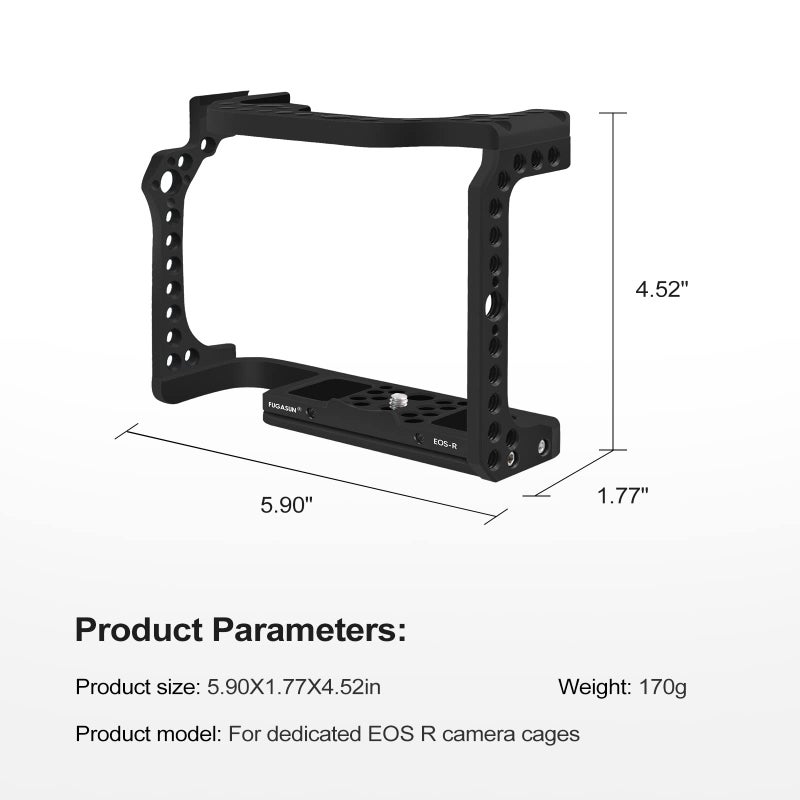 FUGASUN EOS R Camera Cage, EOS R Cage for Canon EOS R Camera Case Camera Rig Cold Shoe - Image 3