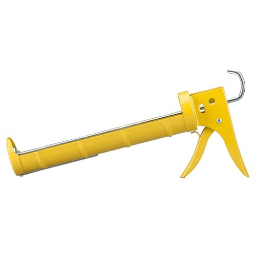 Dripless CR400 Contractor Cradle Frame Ratchet Drive Caulk Gun - 29 oz Cartridge Capacity - Caulking Gun with Machined Ratchet Teeth - Ladder Hook, Seal Punch and Cutter Built in - Contractor Grade - Image 1