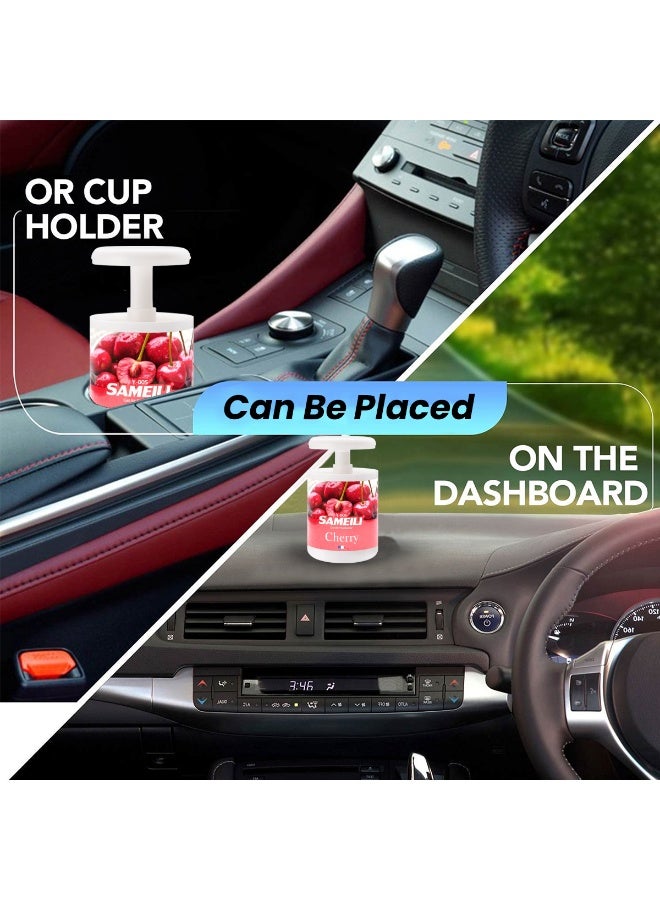 ساميلي مجموعة من 5 قطع من معطر جو جل ساميلي برائحة الكرز Y-005، قابل للتعديل عن طريق السحب للتحكم في الرائحة، معطر جو جل يدوم طويلاً للسيارة، حامل الأكواب، المنزل، المكتب - Image 3
