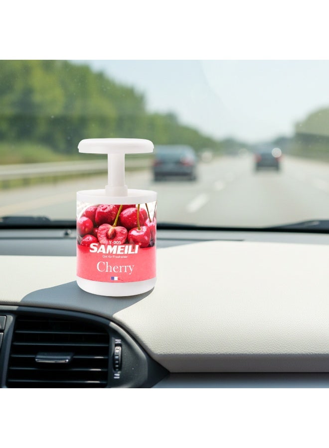ساميلي مجموعة من 5 قطع من معطر جو جل ساميلي برائحة الكرز Y-005، قابل للتعديل عن طريق السحب للتحكم في الرائحة، معطر جو جل يدوم طويلاً للسيارة، حامل الأكواب، المنزل، المكتب - Image 2
