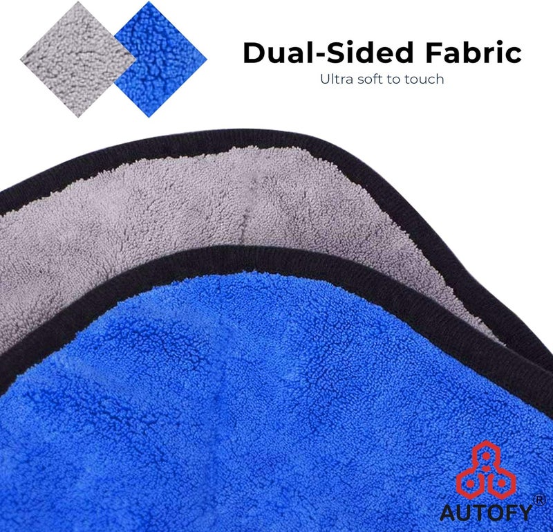Autofy Multipurpose Microfiber Cleaning Towel Cloth 800 GSM [**Pack of 5**] Highly Absorbent Dust Towels for All Vehicles Bikes Cars Glass Kitchens (40cm x 30cm Multicolour) - Image 3