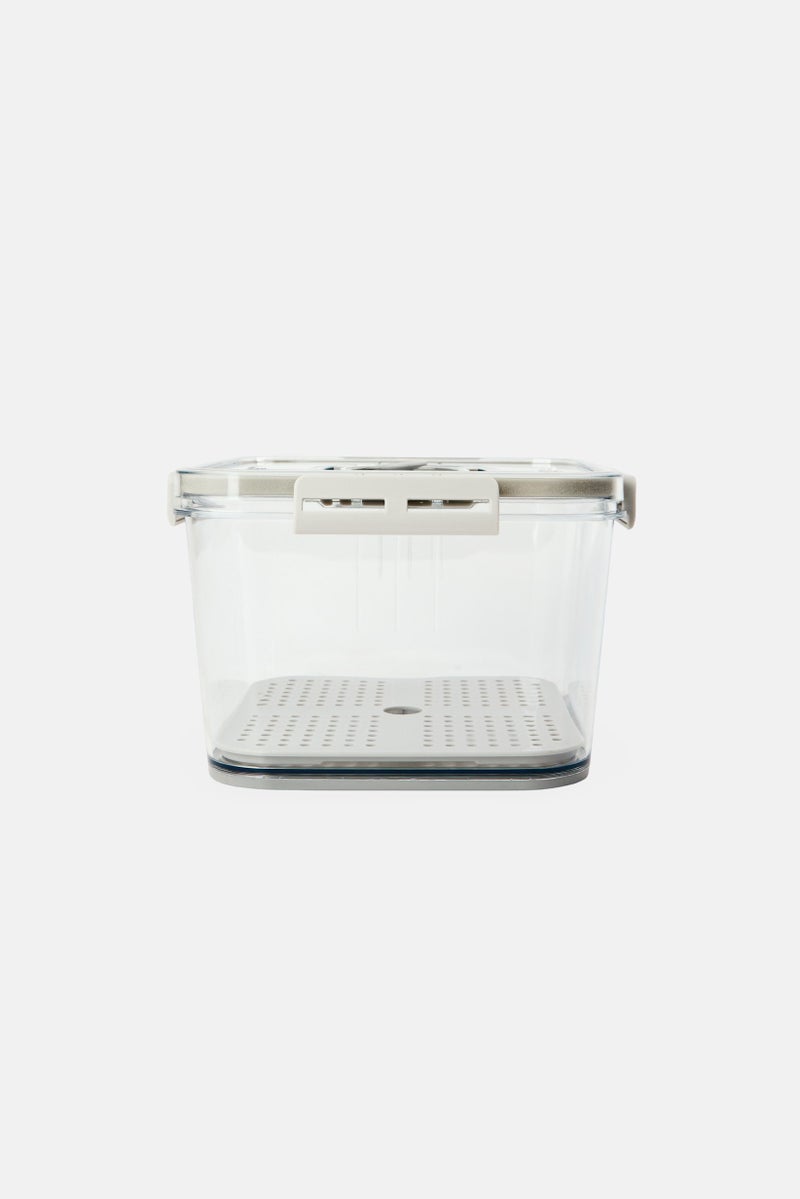 Alta Acrylic Bin With Snap Lock Lid And Time Keeper, Grey - Image 2