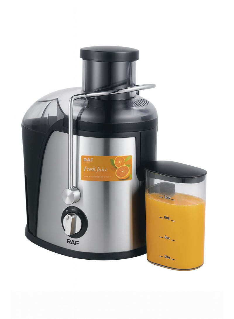 RAF 250W Juicer Extractor – Stainless Steel Fast Juice Maker with 350ml Jug, 18,000 RPM Motor & Low Noise Operation - Image 1